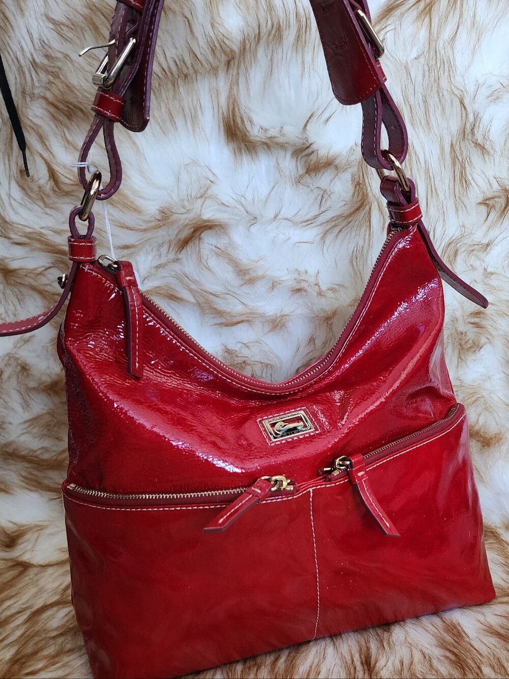 Dooney & Bourke Red Patent Leather Shoulder Bag